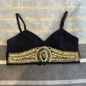 Bebe Black and Gold Crop Top